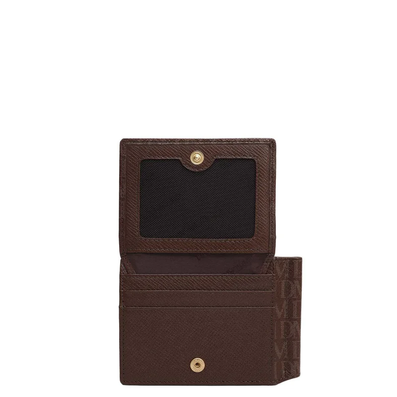Da Milano Walnut Monogram Leather Money Clip - Walnut  | Best Price UAE